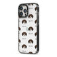 German Wirehaired Pointer Icon with Name iPhone 13 Pro Max Black Impact Case Side Angle on Silver phone