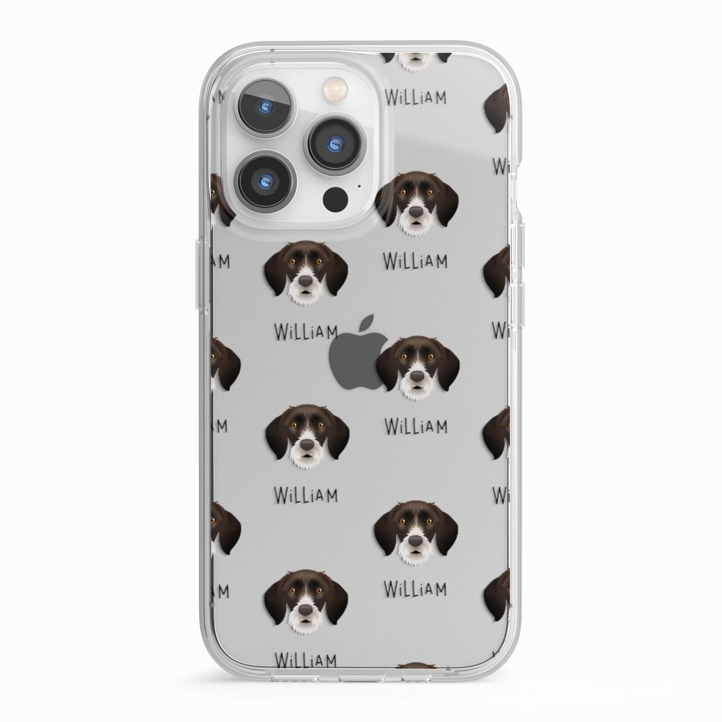 German Wirehaired Pointer Icon with Name iPhone 13 Pro TPU Impact Case with White Edges