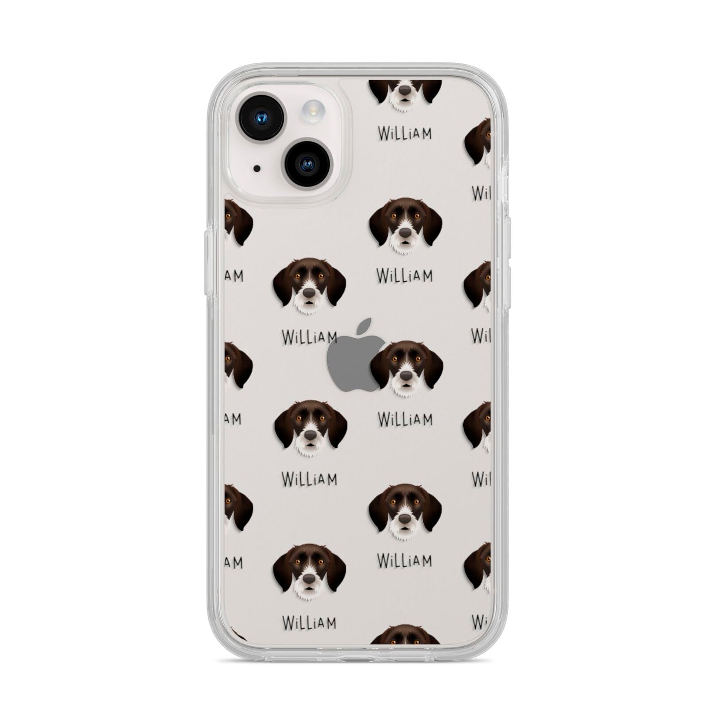 German Wirehaired Pointer Icon with Name iPhone 14 Plus Clear Tough Case Starlight