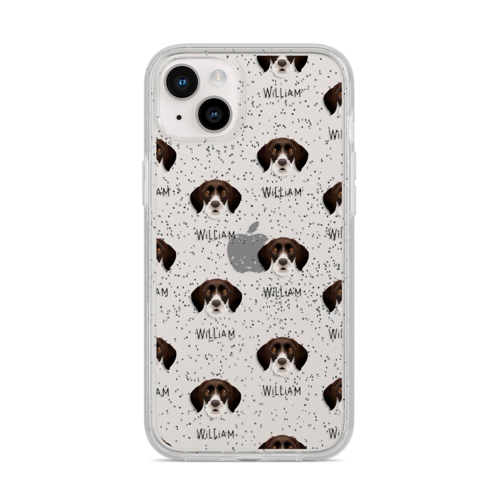 German Wirehaired Pointer Icon with Name iPhone 14 Plus Glitter Tough Case Starlight