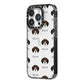German Wirehaired Pointer Icon with Name iPhone 14 Pro Black Impact Case Side Angle on Silver phone