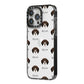 German Wirehaired Pointer Icon with Name iPhone 14 Pro Max Black Impact Case Side Angle on Silver phone