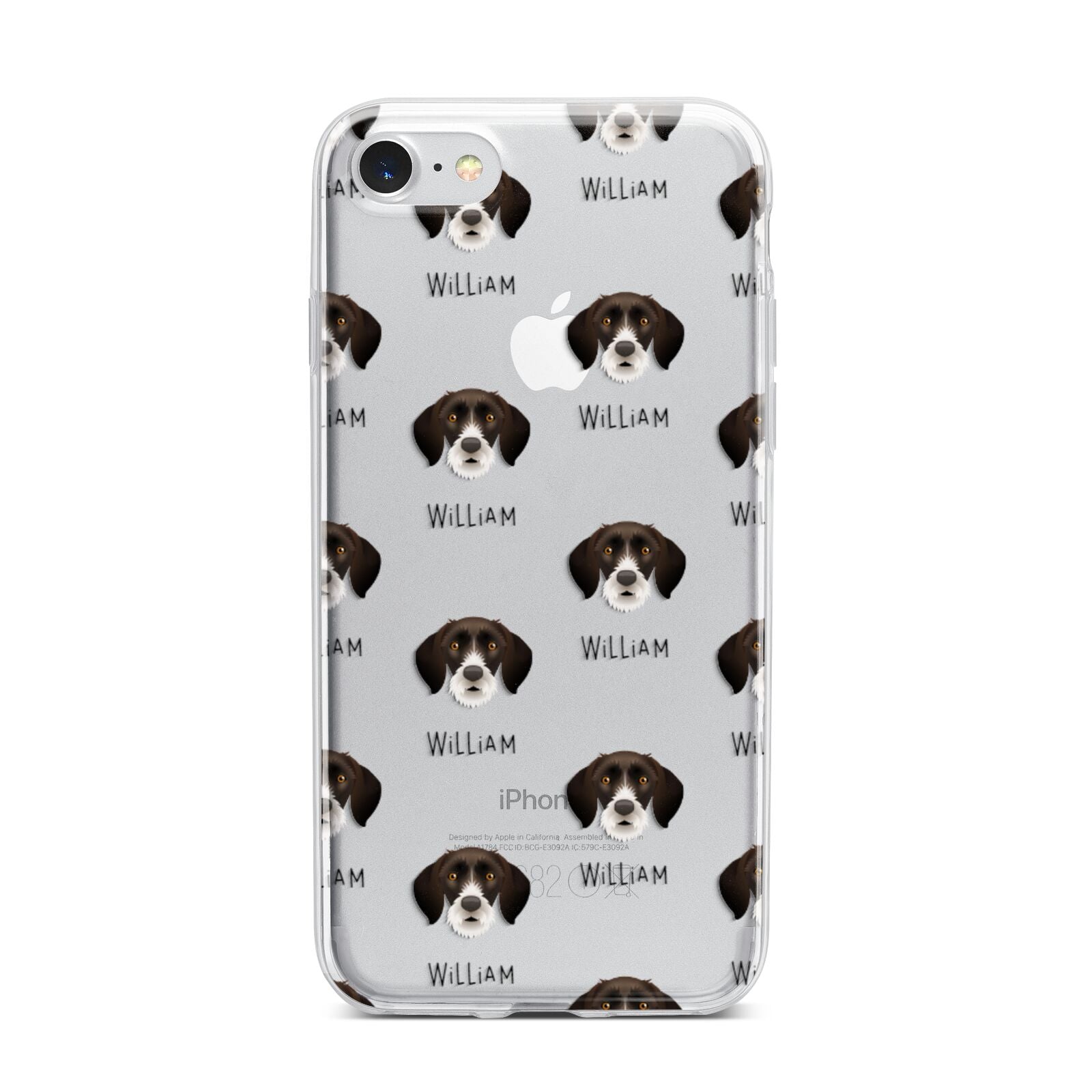 German Wirehaired Pointer Icon with Name iPhone 7 Bumper Case on Silver iPhone