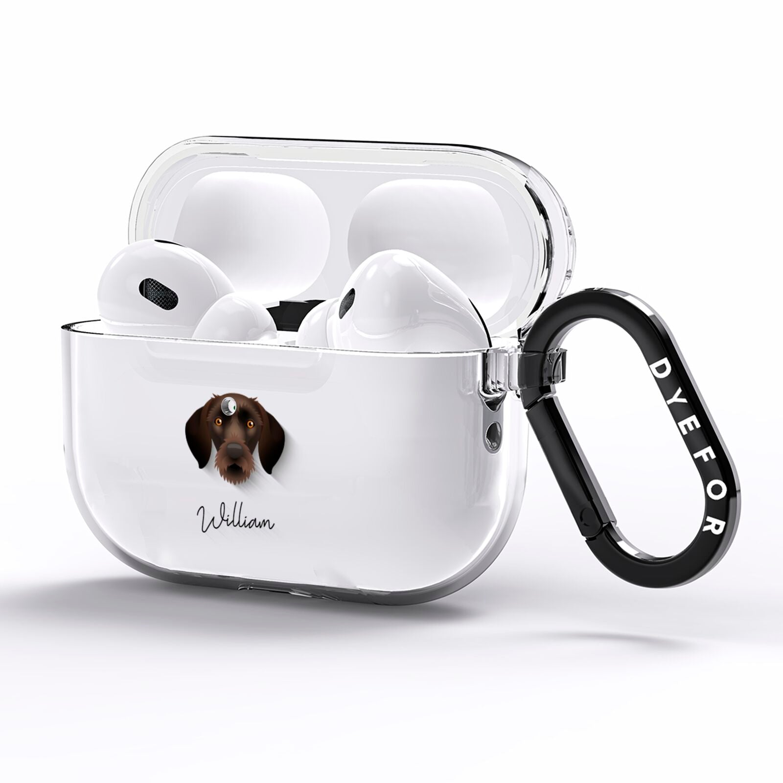 German Wirehaired Pointer Personalised AirPods Pro Clear Case Side Image
