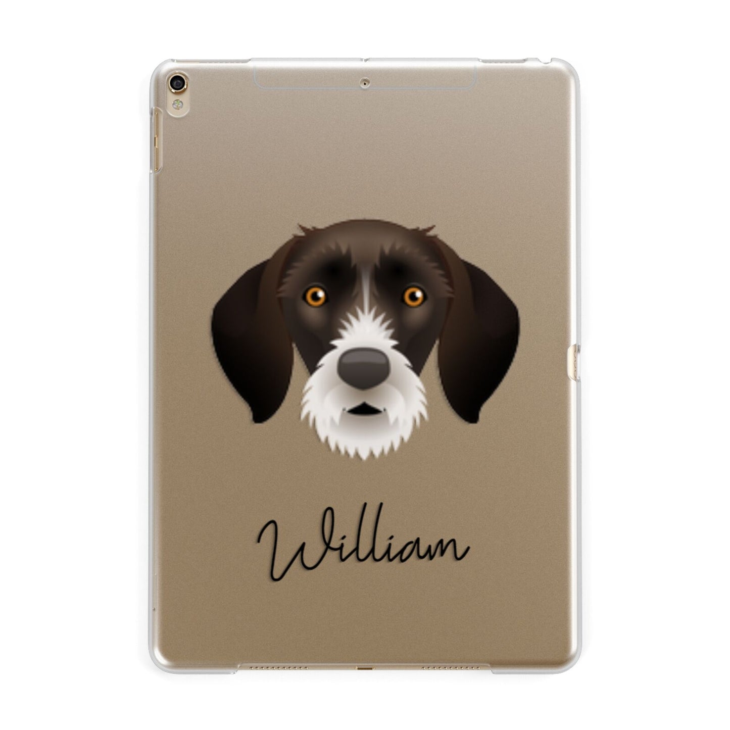 German Wirehaired Pointer Personalised Apple iPad Gold Case