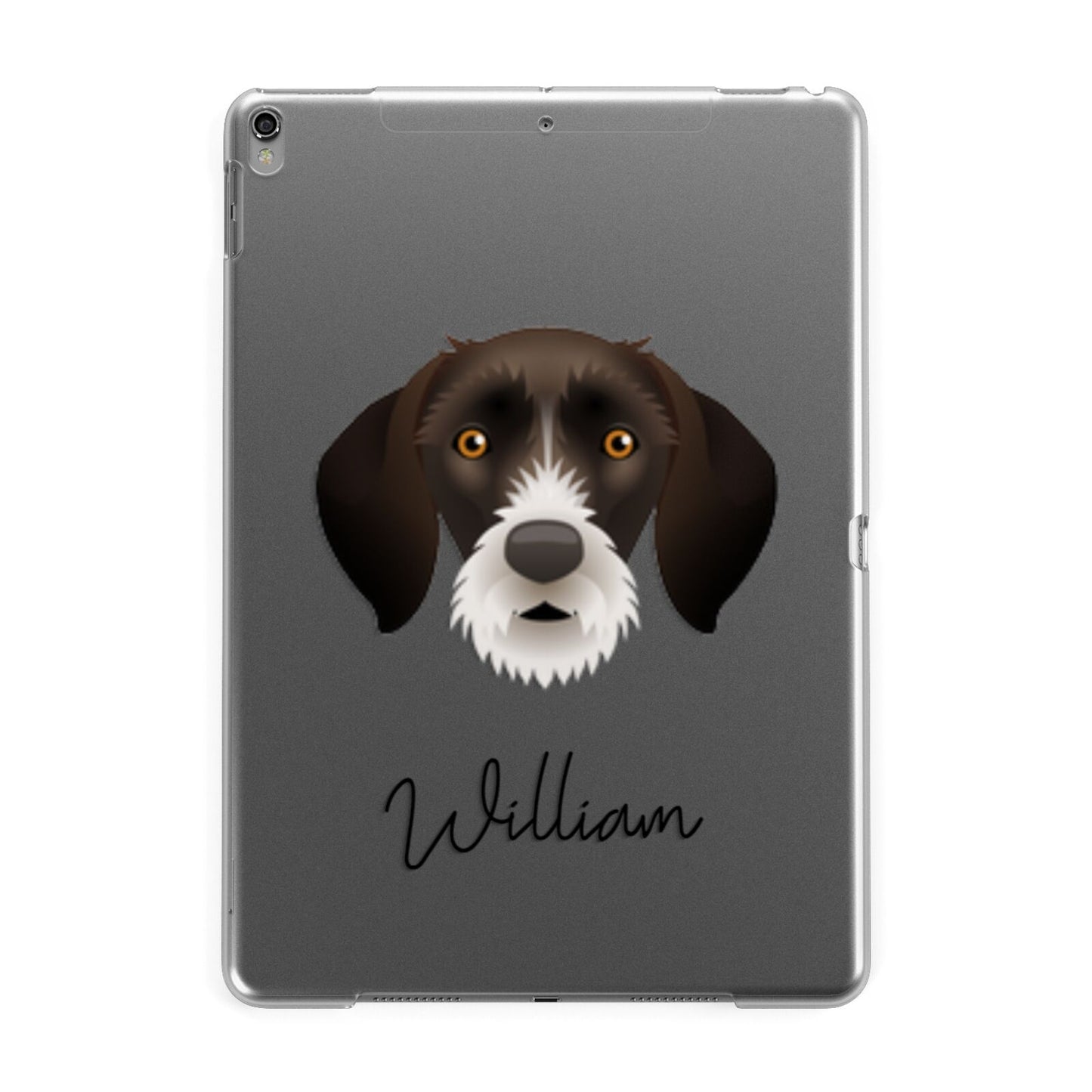 German Wirehaired Pointer Personalised Apple iPad Grey Case