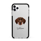 German Wirehaired Pointer Personalised Apple iPhone 11 Pro Max in Silver with Black Impact Case