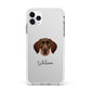 German Wirehaired Pointer Personalised Apple iPhone 11 Pro Max in Silver with White Impact Case