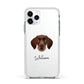 German Wirehaired Pointer Personalised Apple iPhone 11 Pro in Silver with White Impact Case