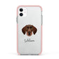 German Wirehaired Pointer Personalised Apple iPhone 11 in White with Pink Impact Case
