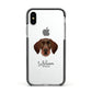German Wirehaired Pointer Personalised Apple iPhone Xs Impact Case Black Edge on Silver Phone