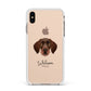 German Wirehaired Pointer Personalised Apple iPhone Xs Max Impact Case White Edge on Gold Phone