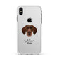 German Wirehaired Pointer Personalised Apple iPhone Xs Max Impact Case White Edge on Silver Phone