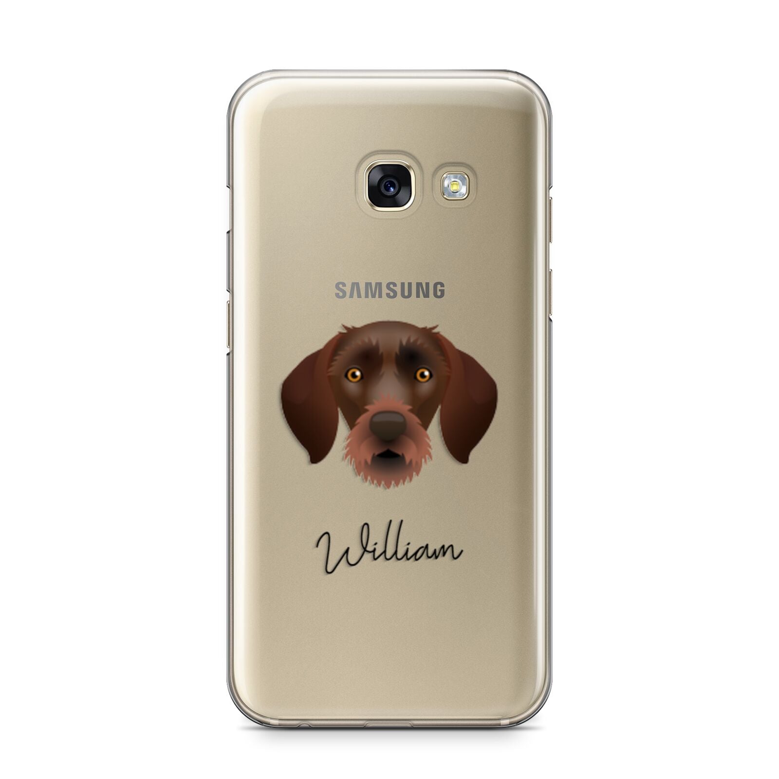 German Wirehaired Pointer Personalised Samsung Galaxy A3 2017 Case on gold phone