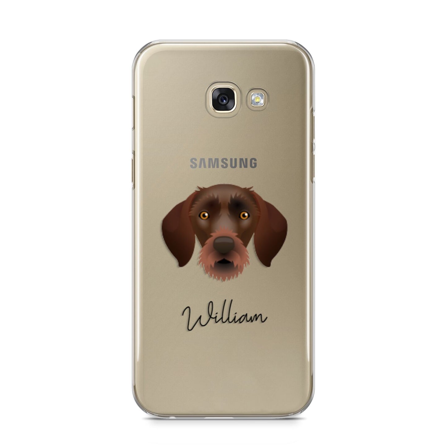 German Wirehaired Pointer Personalised Samsung Galaxy A5 2017 Case on gold phone