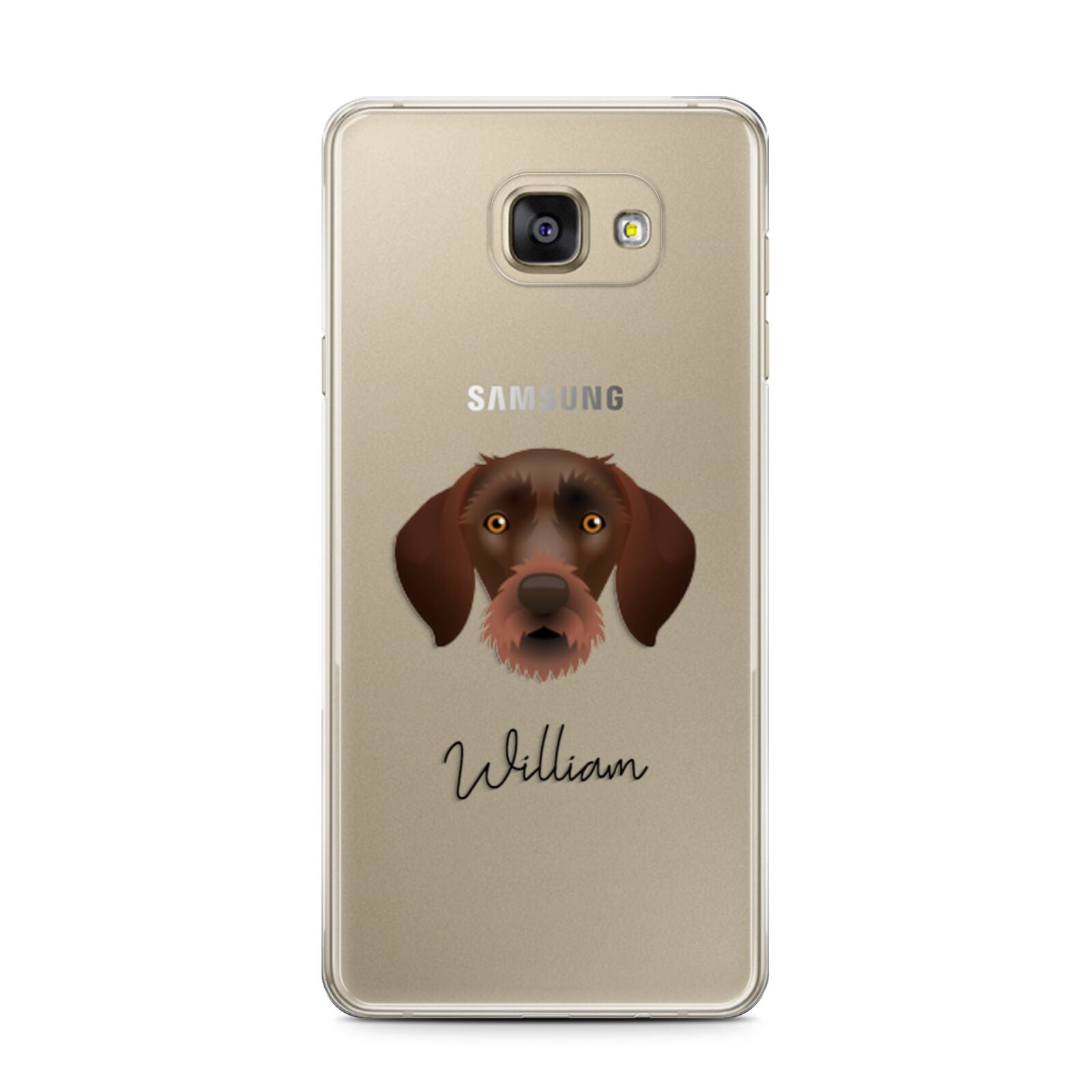 German Wirehaired Pointer Personalised Samsung Galaxy A7 2016 Case on gold phone