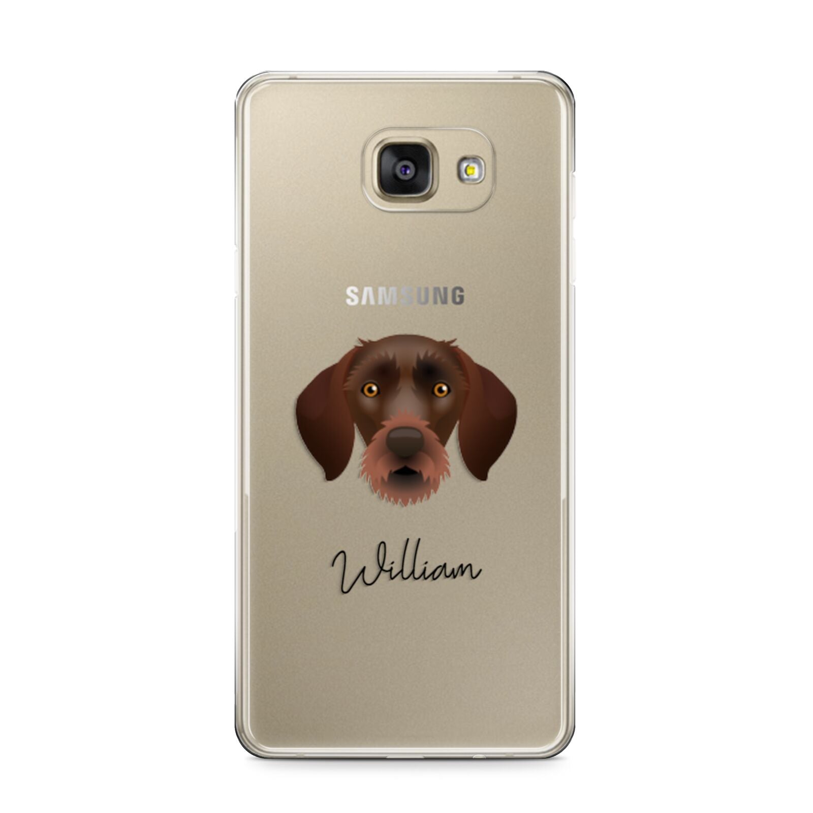 German Wirehaired Pointer Personalised Samsung Galaxy A9 2016 Case on gold phone