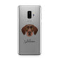 German Wirehaired Pointer Personalised Samsung Galaxy S9 Plus Case on Silver phone