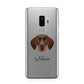 German Wirehaired Pointer Personalised Samsung Galaxy S9 Plus Case on Silver phone