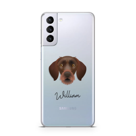 German Wirehaired Pointer Personalised Samsung S21 Plus Phone Case