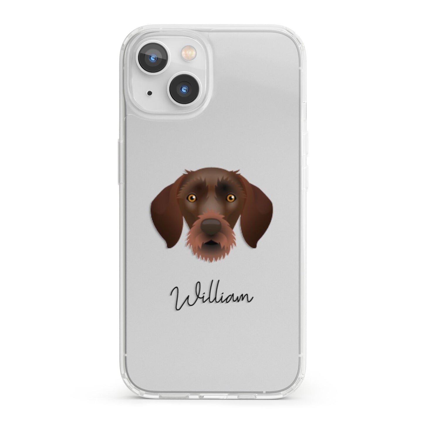 German Wirehaired Pointer Personalised iPhone 13 Clear Bumper Case