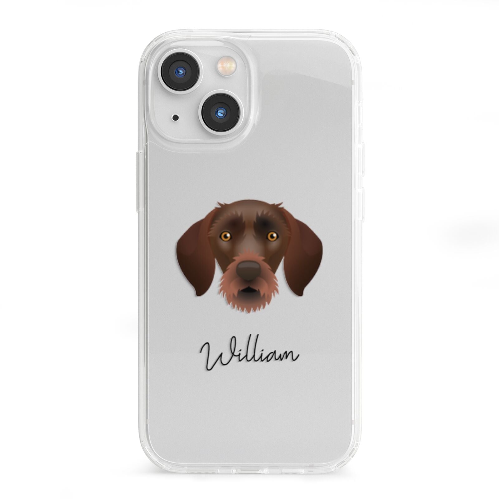 German Wirehaired Pointer Personalised iPhone 13 Mini Clear Bumper Case