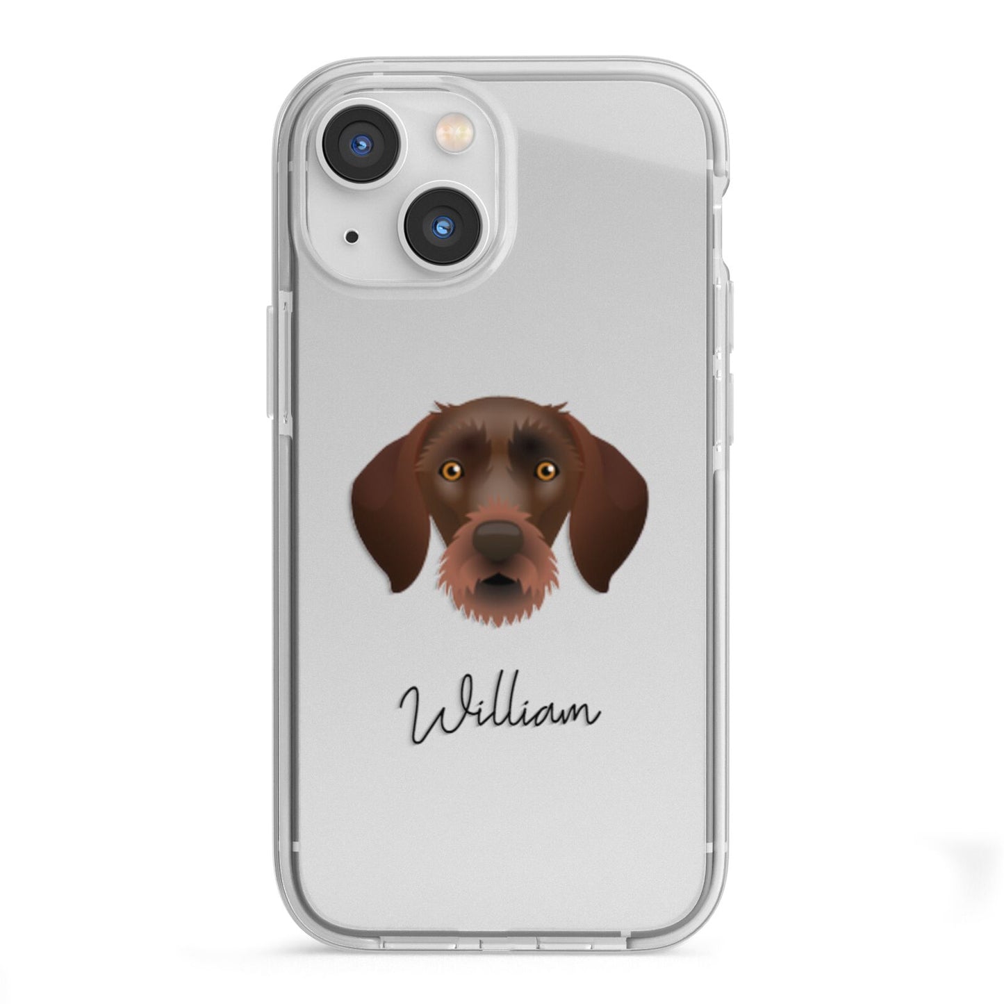 German Wirehaired Pointer Personalised iPhone 13 Mini TPU Impact Case with White Edges