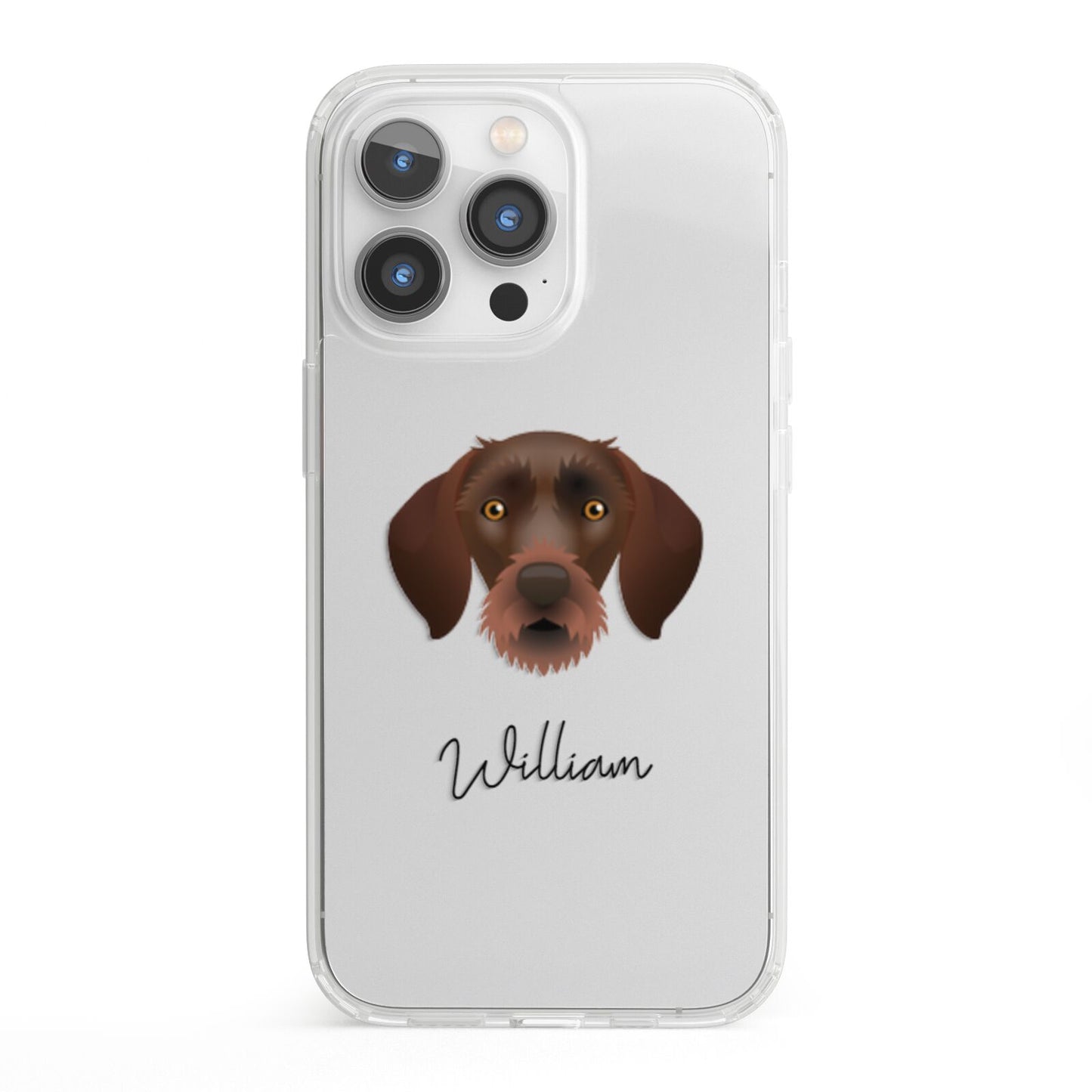 German Wirehaired Pointer Personalised iPhone 13 Pro Clear Bumper Case