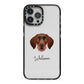 German Wirehaired Pointer Personalised iPhone 13 Pro Max Black Impact Case on Silver phone