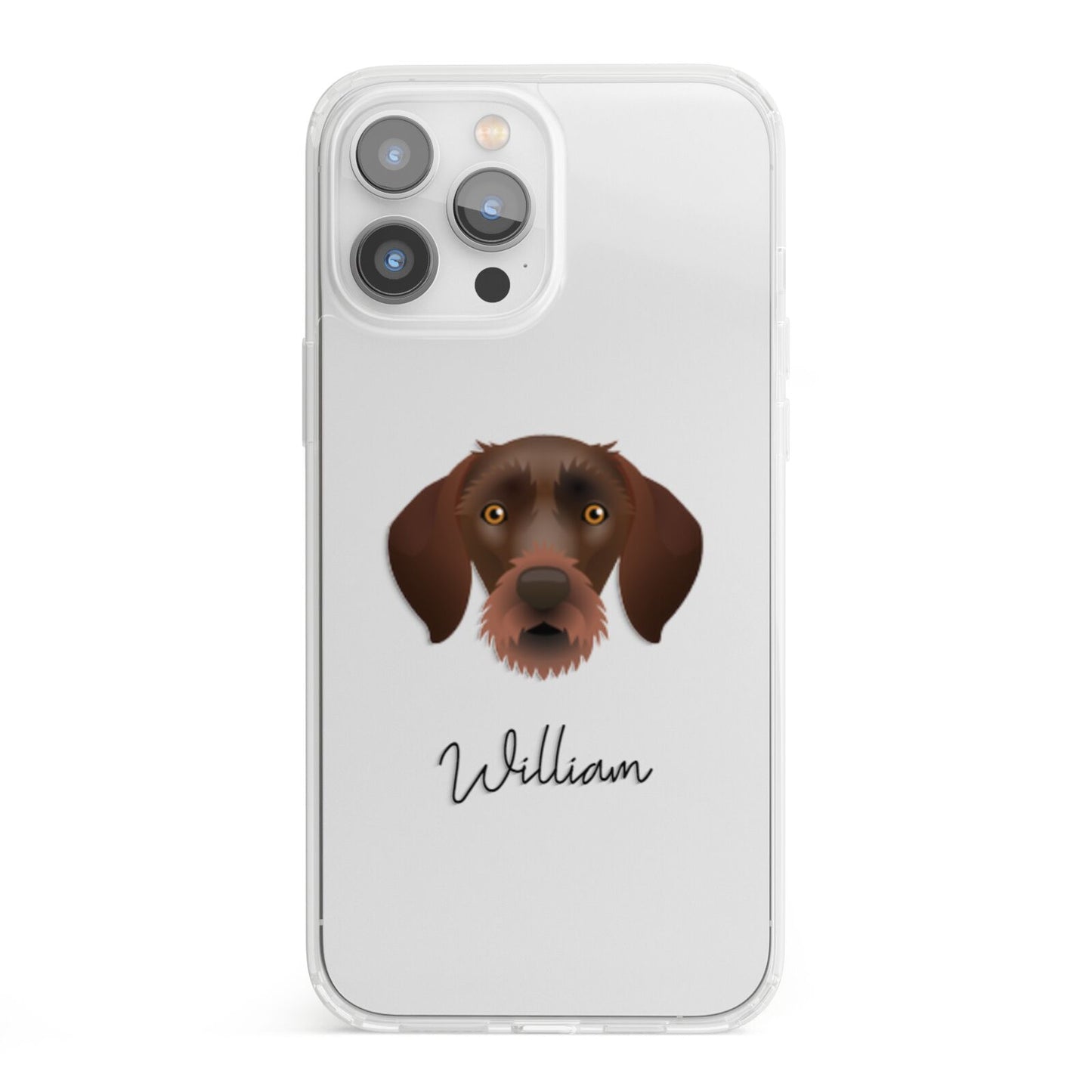 German Wirehaired Pointer Personalised iPhone 13 Pro Max Clear Bumper Case