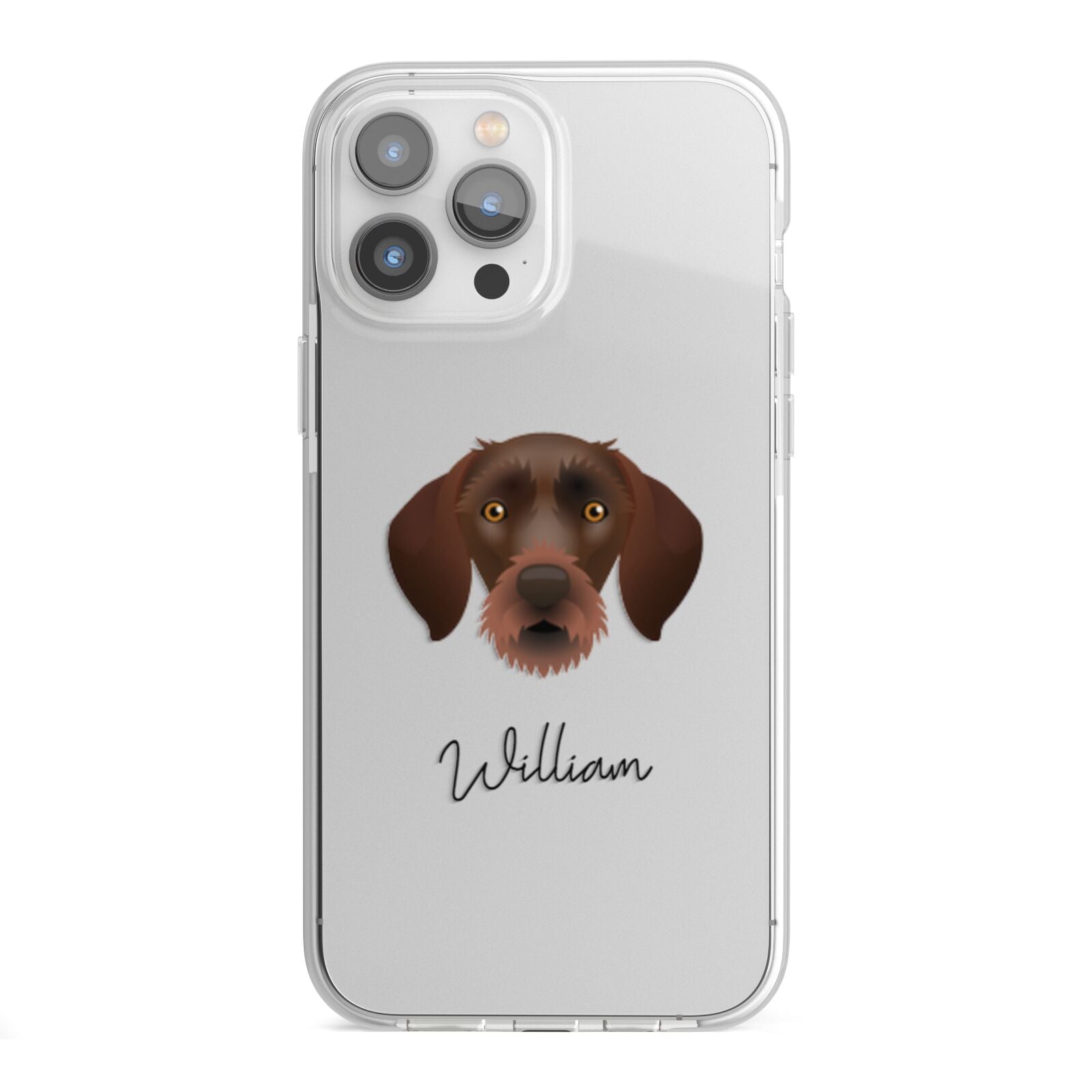 German Wirehaired Pointer Personalised iPhone 13 Pro Max TPU Impact Case with White Edges