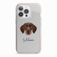 German Wirehaired Pointer Personalised iPhone 13 Pro TPU Impact Case with Pink Edges