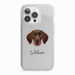 German Wirehaired Pointer Personalised iPhone 13 Pro TPU Impact Case with White Edges