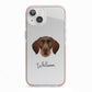 German Wirehaired Pointer Personalised iPhone 13 TPU Impact Case with Pink Edges