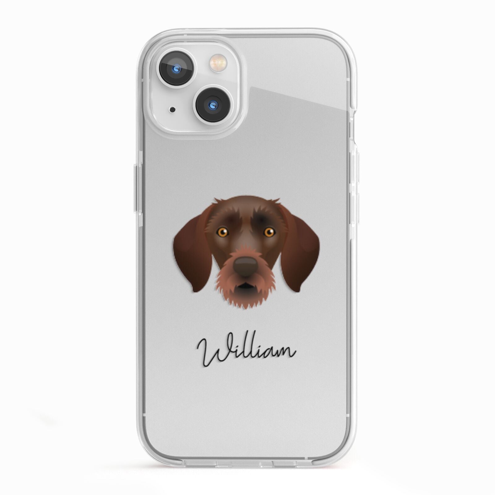 German Wirehaired Pointer Personalised iPhone 13 TPU Impact Case with White Edges