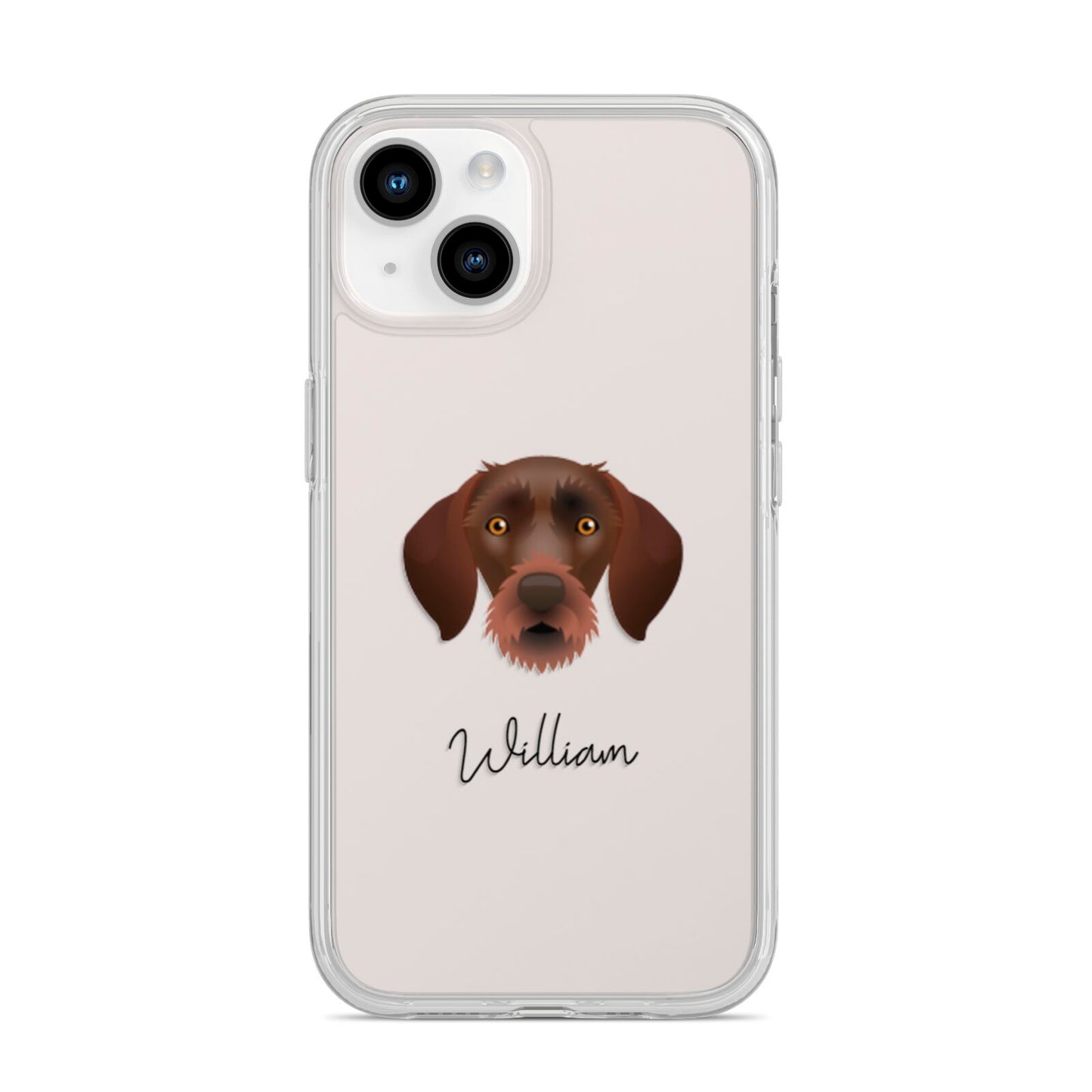 German Wirehaired Pointer Personalised iPhone 14 Clear Tough Case Starlight