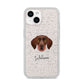 German Wirehaired Pointer Personalised iPhone 14 Glitter Tough Case Starlight