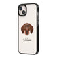 German Wirehaired Pointer Personalised iPhone 14 Plus Black Impact Case Side Angle on Silver phone