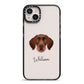 German Wirehaired Pointer Personalised iPhone 14 Plus Black Impact Case on Silver phone