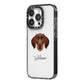 German Wirehaired Pointer Personalised iPhone 14 Pro Black Impact Case Side Angle on Silver phone