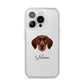 German Wirehaired Pointer Personalised iPhone 14 Pro Clear Tough Case Silver