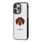 German Wirehaired Pointer Personalised iPhone 14 Pro Max Black Impact Case Side Angle on Silver phone