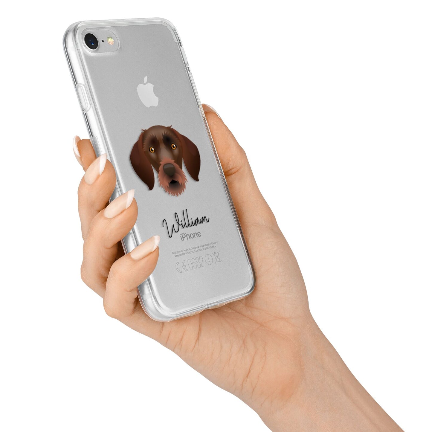German Wirehaired Pointer Personalised iPhone 7 Bumper Case on Silver iPhone Alternative Image