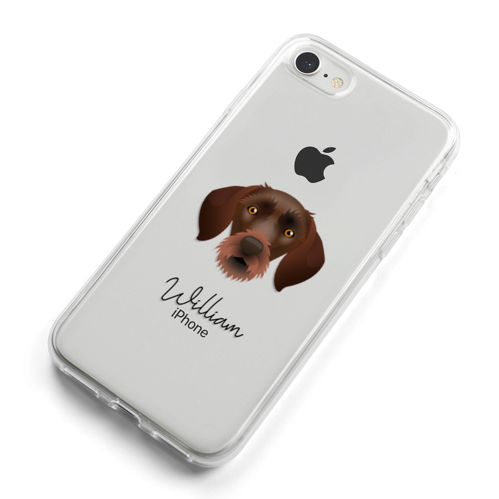 German Wirehaired Pointer Personalised iPhone 8 Bumper Case on Silver iPhone Alternative Image