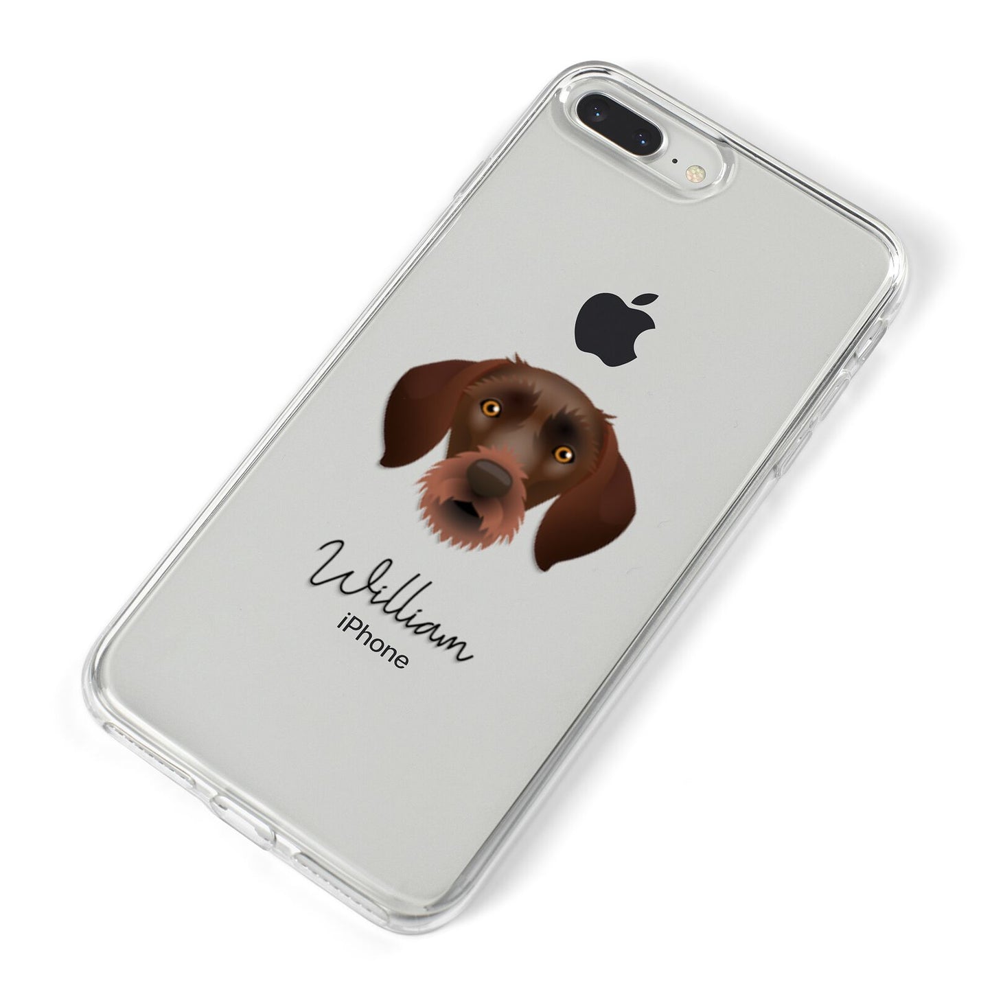 German Wirehaired Pointer Personalised iPhone 8 Plus Bumper Case on Silver iPhone Alternative Image