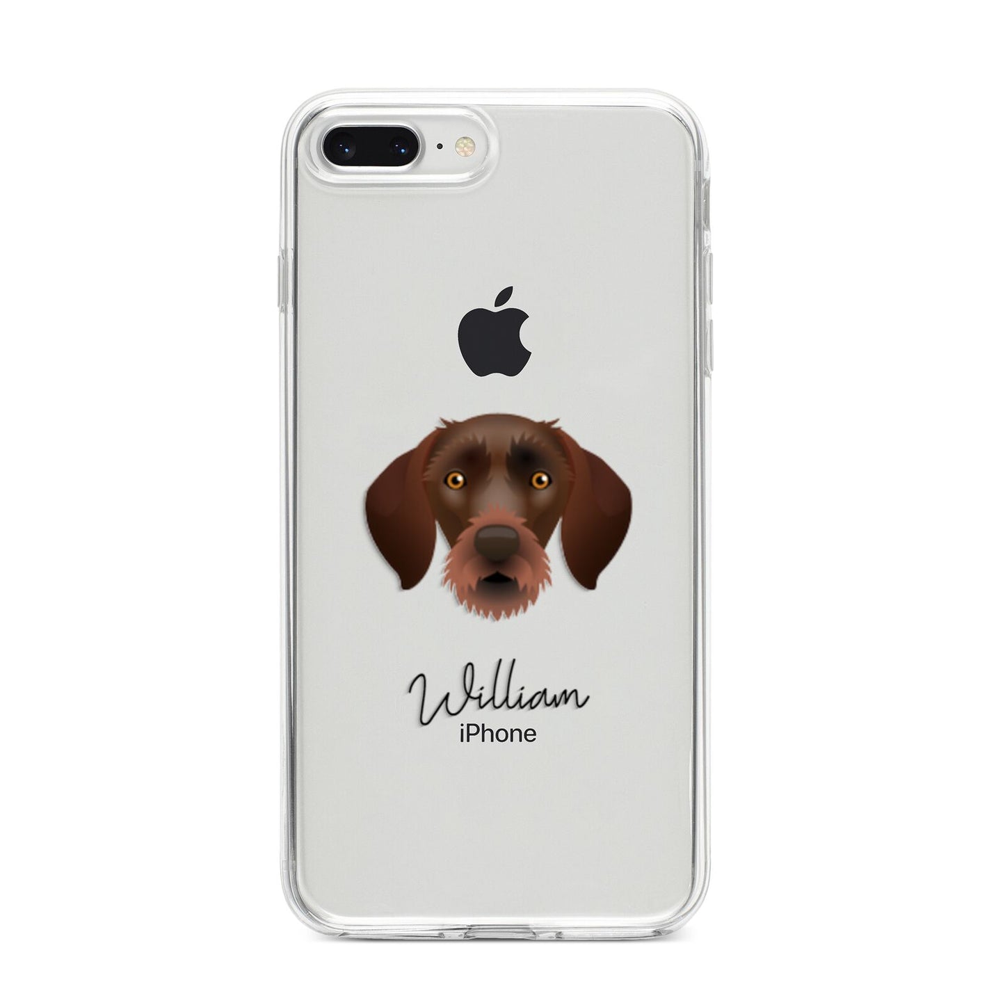 German Wirehaired Pointer Personalised iPhone 8 Plus Bumper Case on Silver iPhone
