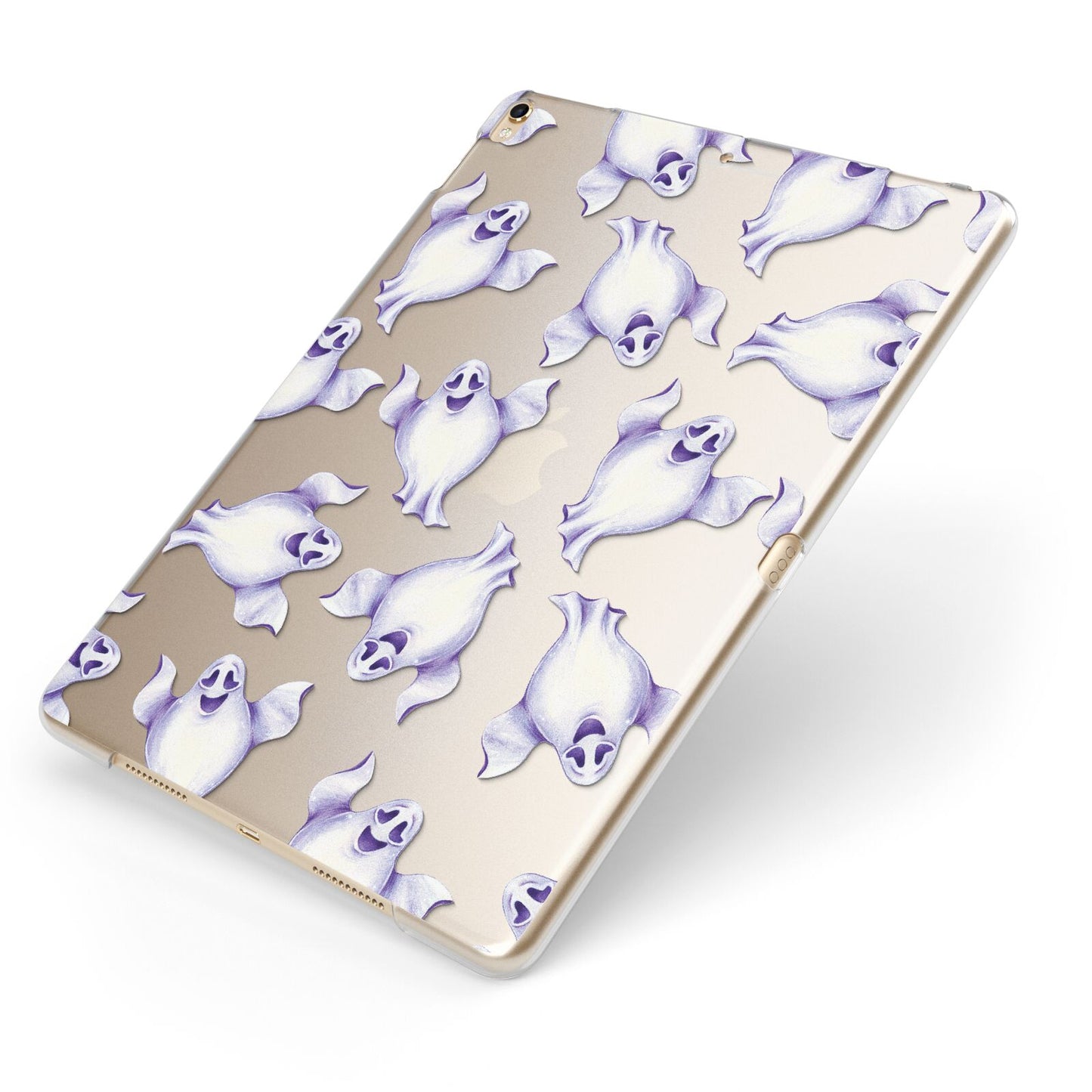 Ghost Halloween Apple iPad Case on Gold iPad Side View