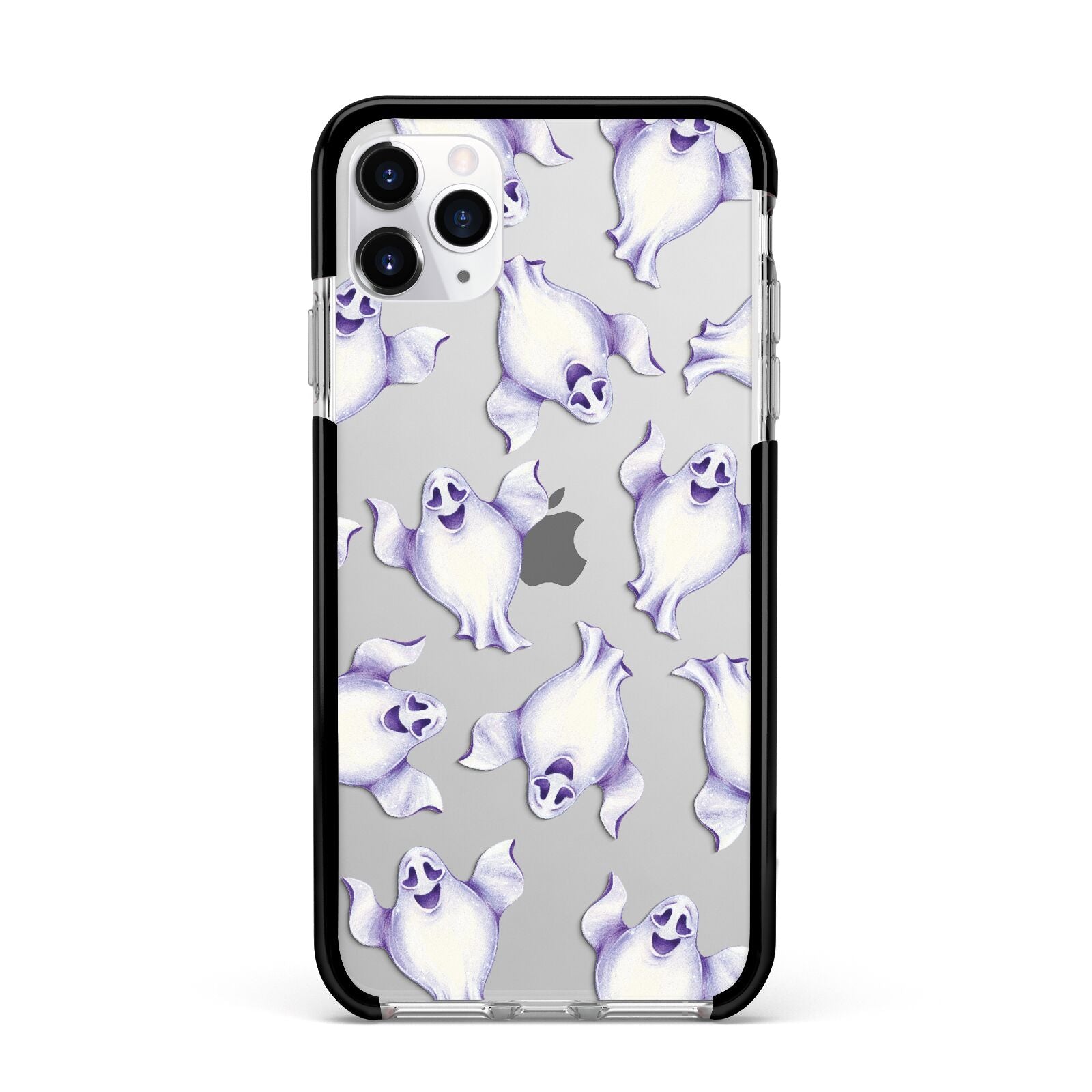 Ghost Halloween Apple iPhone 11 Pro Max in Silver with Black Impact Case