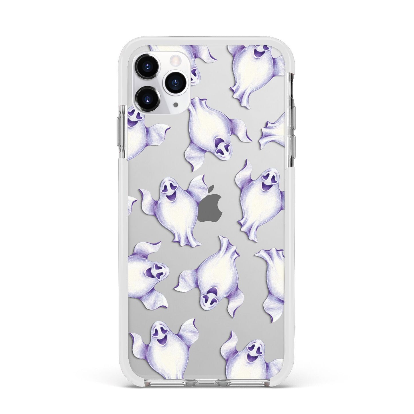 Ghost Halloween Apple iPhone 11 Pro Max in Silver with White Impact Case
