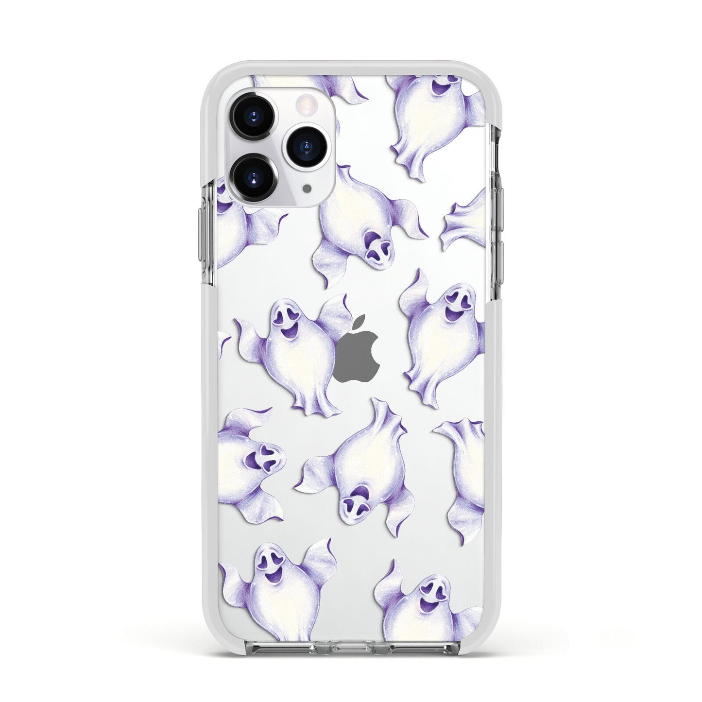 Ghost Halloween Apple iPhone 11 Pro in Silver with White Impact Case